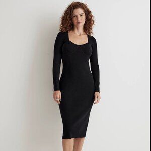 Madewell Long-Sleeve Knit Midi Dress